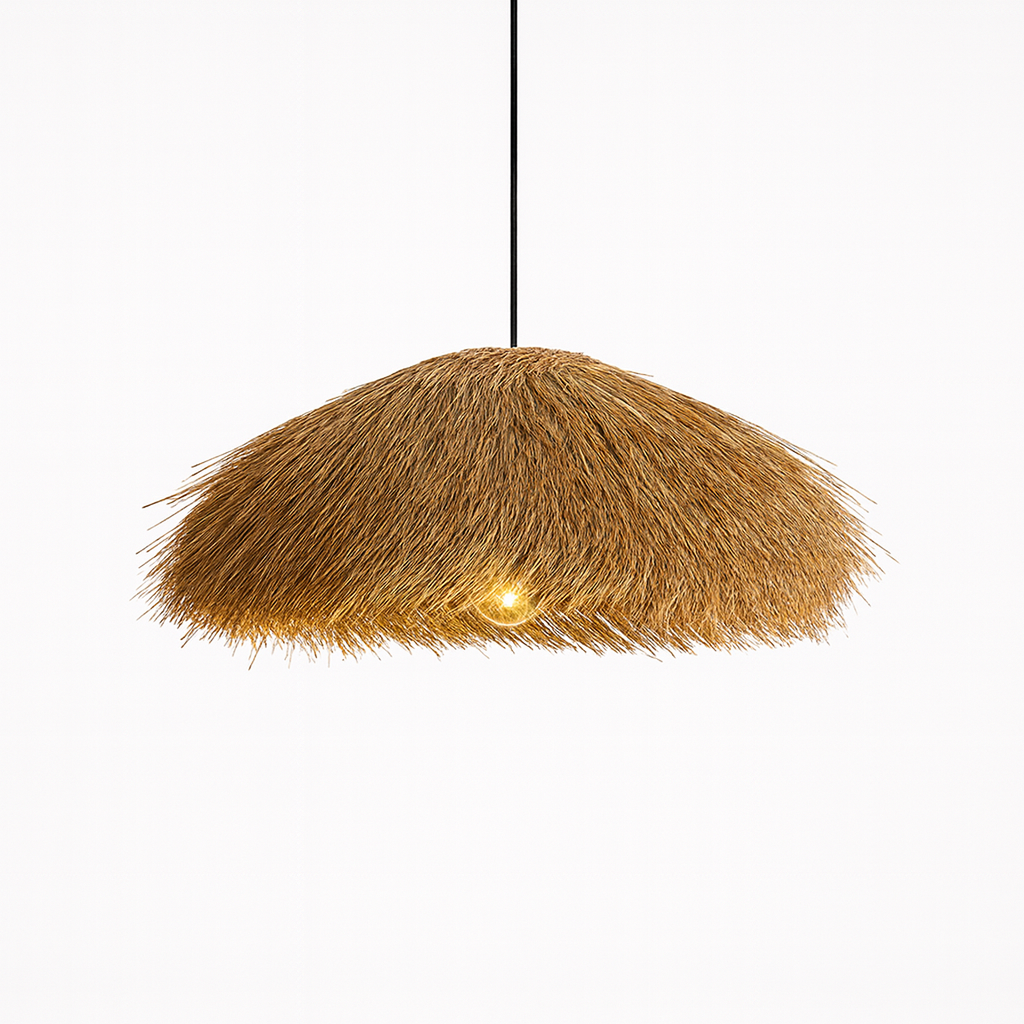 Natural Rattan Pendant Light – Handwoven Ceiling Lamp