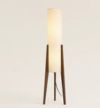 Nordic Wooden Tripod Floor Lamp – Minimalist Cylindrical Light