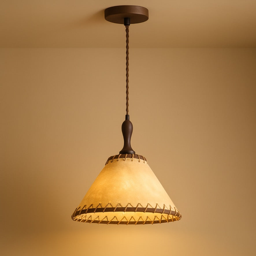 Vintage Rattan Pendant Light – Handwoven Boho Ceiling Lamp