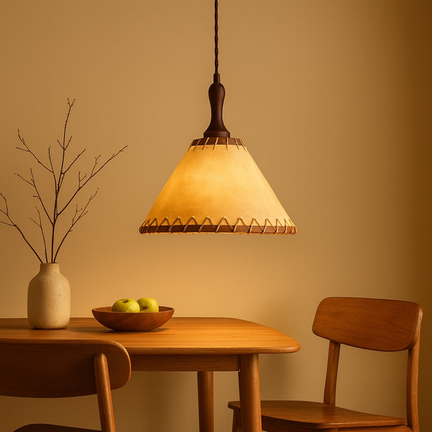 Vintage Rattan Pendant Light – Handwoven Boho Ceiling Lamp