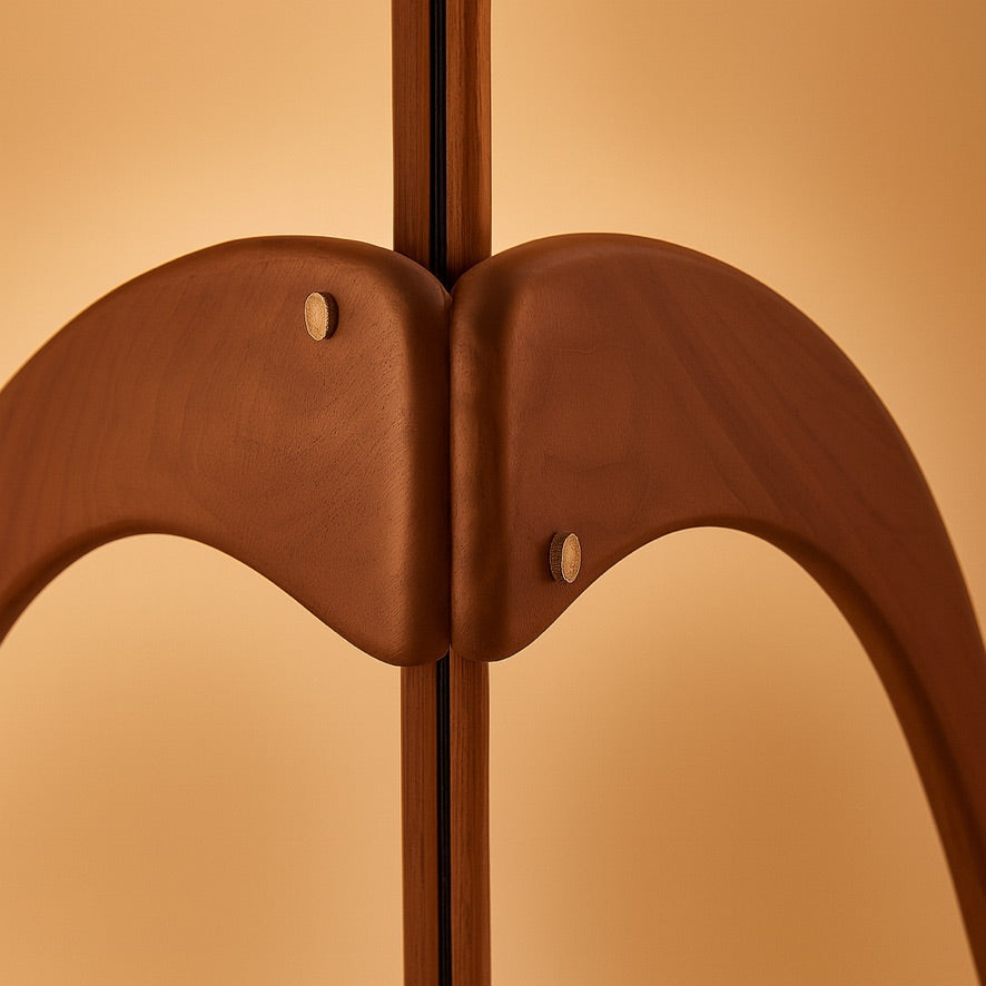 Nordic Crane Floor Lamp – Walnut Lantern Design