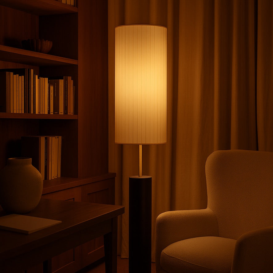 Wabi-Sabi Fabric Floor Lamp – Minimalist Japanese Design