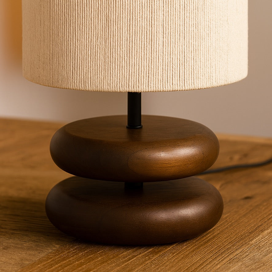Nordic Table Lamp – Wooden Minimalist Linen Shade