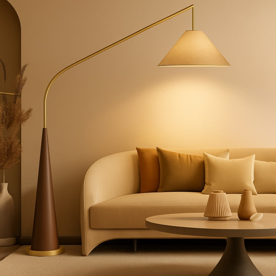 Wooden Arc Floor Lamp – Scandinavian Minimalist Design