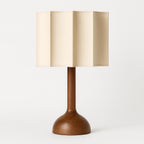 Nordic Wooden Table Lamp – Pleated Fabric Shade Design