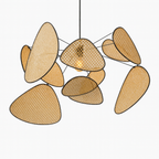 Modern Rattan Pendant Light – Woven Cluster Design