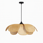 Rattan Petal Pendant Light – Natural Flower-Inspired Ceiling Lamp