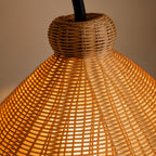 Arched Rattan Floor Lamp – Nordic Boho Design