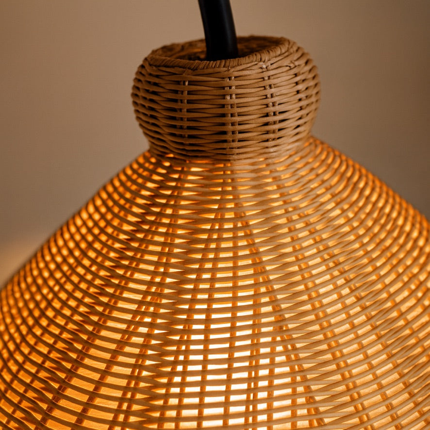 Arched Rattan Floor Lamp – Nordic Boho Design