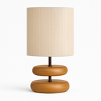 Nordic Table Lamp – Wooden Minimalist Linen Shade