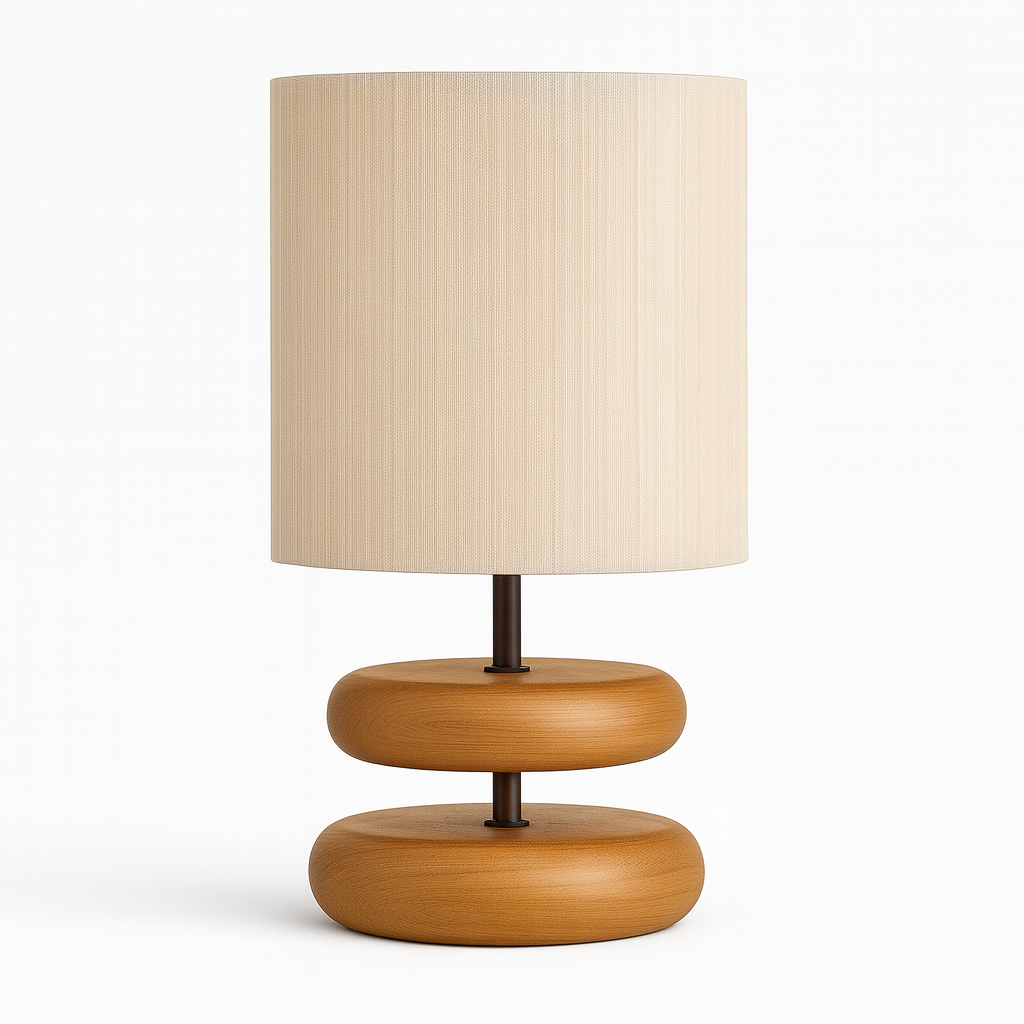 Nordic Table Lamp – Wooden Minimalist Linen Shade