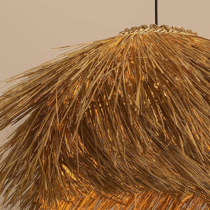 Natural Rattan Pendant Light – Handwoven Ceiling Lamp